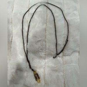 Long bronze pendant necklace